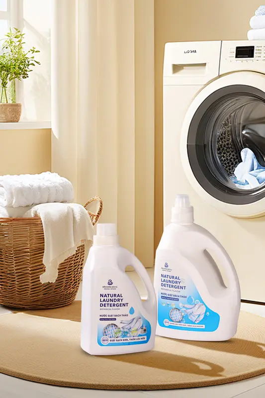 Nước giặt bách thảo cạnh máy giặt